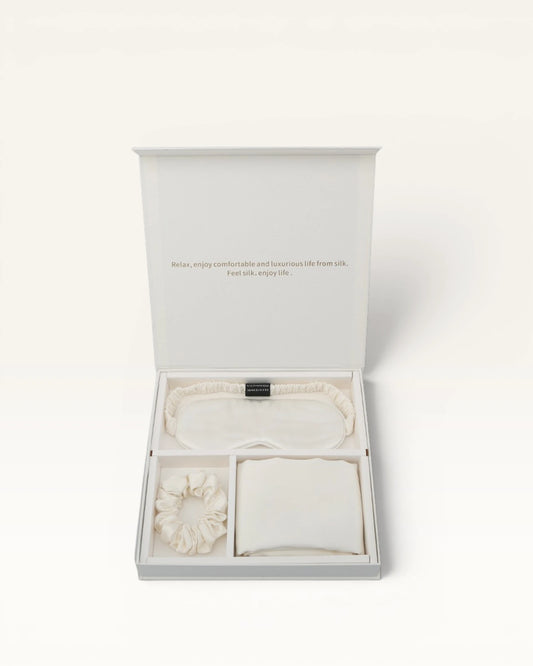 Real Silk Eye Mask, Hair Loop & Pillowcase Set
