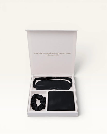 Real Silk Eye Mask, Hair Loop & Pillowcase Set