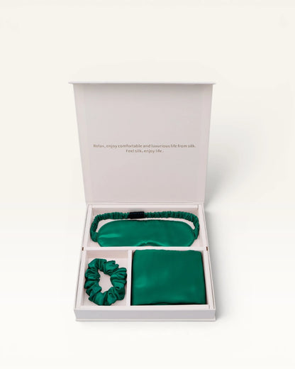 Real Silk Eye Mask, Hair Loop & Pillowcase Set