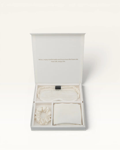 Real Silk Eye Mask, Hair Loop & Pillowcase Set