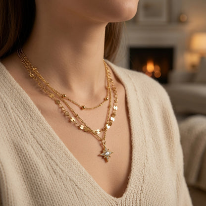 Radiant Layered Starburst Necklace