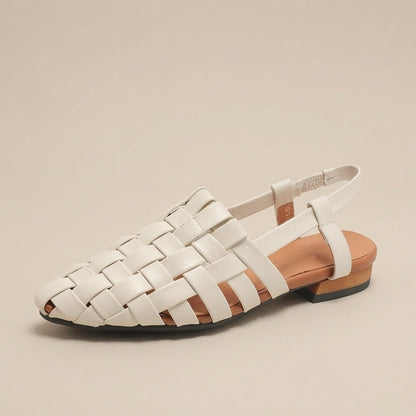 The Woven Leather Slingback Sandal